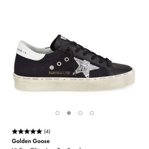 Golden Goose Black Sneakers with Silver Star